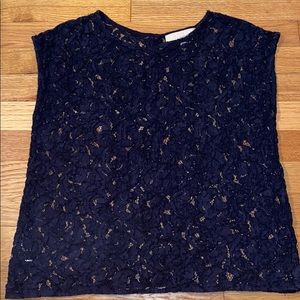 3for$22 ANN TAYLOR Loft Navy lace top